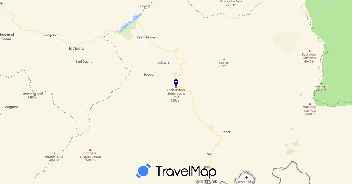 TravelMap itinerary: driving in Tajikistan (Asia)